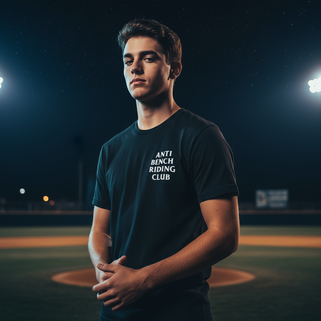 Anti Bench Tee Baseball Field Night Scene