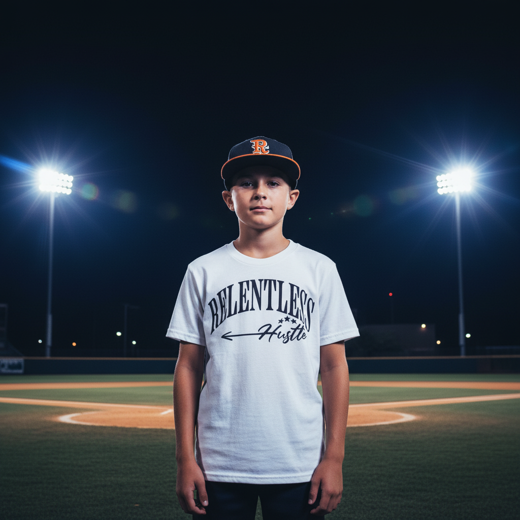Energy Youth Tee Baseball Field Night Scene