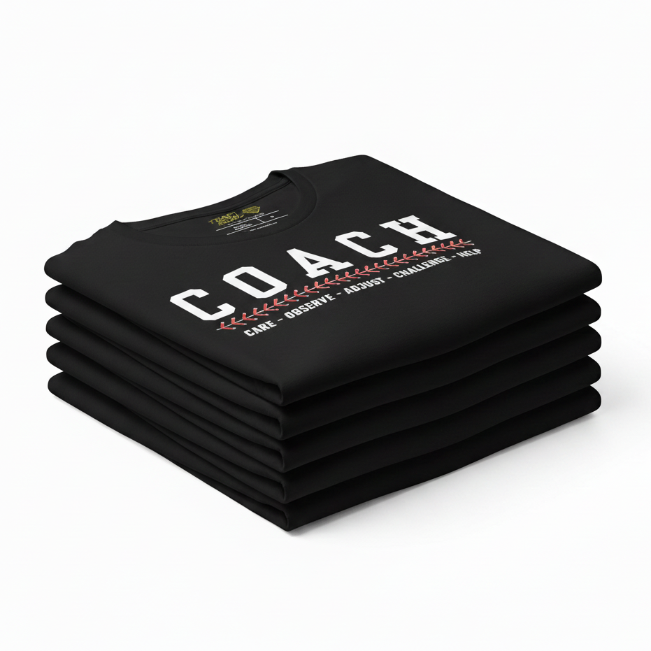 Baseball lifestyle Coach Tee Folded