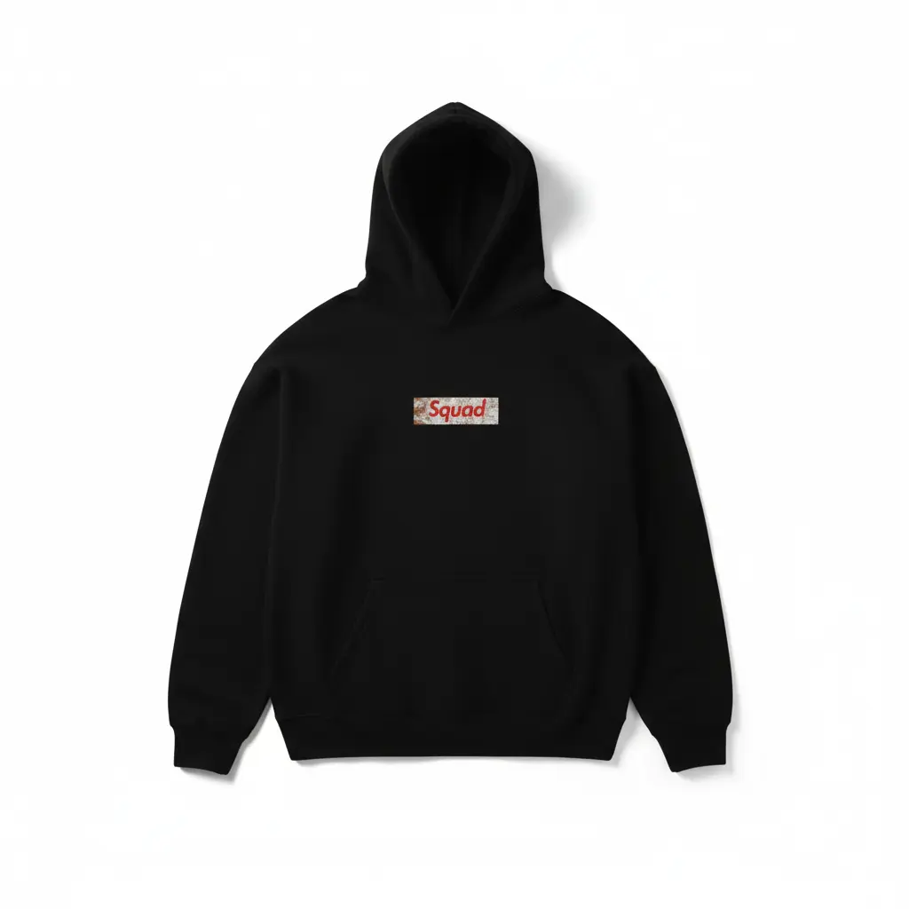 Box Hoodie Streetwear Flatlay - Front Spread