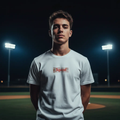 Box Tee with Smaller Design Baseball Field Night Scene